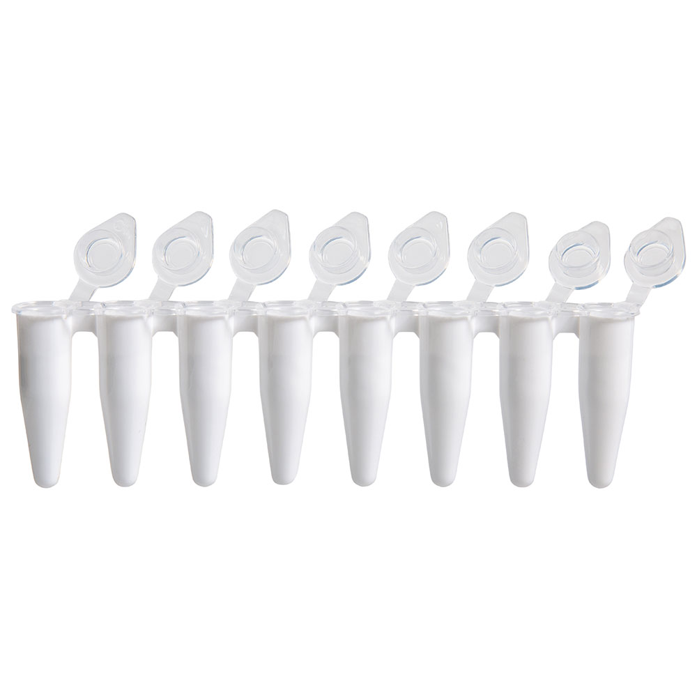 Picture of Globe Scientific PCR Tube Strips w/Attached Snap Caps - PCR-DL-02FW