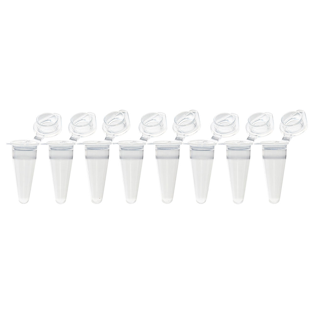 Picture of Globe Scientific PCR Tube Strips w/Attached Snap Caps - PCR-QS-01F